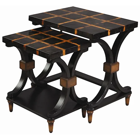 2 Nesting Tables with Grid Pattern Top